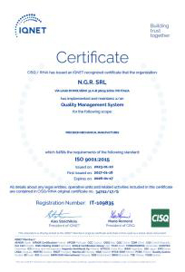 Certificato IQNET ISO 9001:2015
